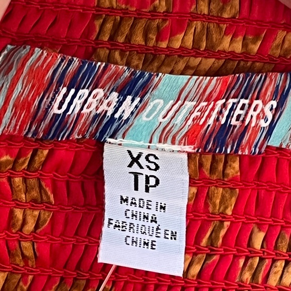 NWT UO Bustier Floral Mini Dress Orange/Red Gold Size S - Picture 14 of 15